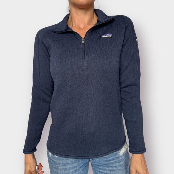 Patagonia Navy Blue Quarter Zip Long Sleeve Pullover - Picture 2 of 9